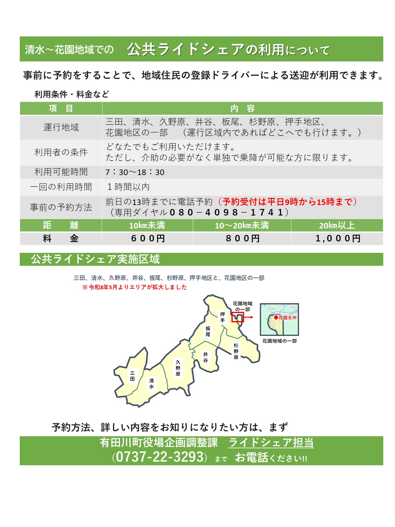 有田川町コミュニティタクシーについて