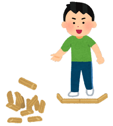 モルックをする男性のイラスト