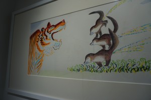 展示されている作品の一部で楽しそうな動物の絵の写真