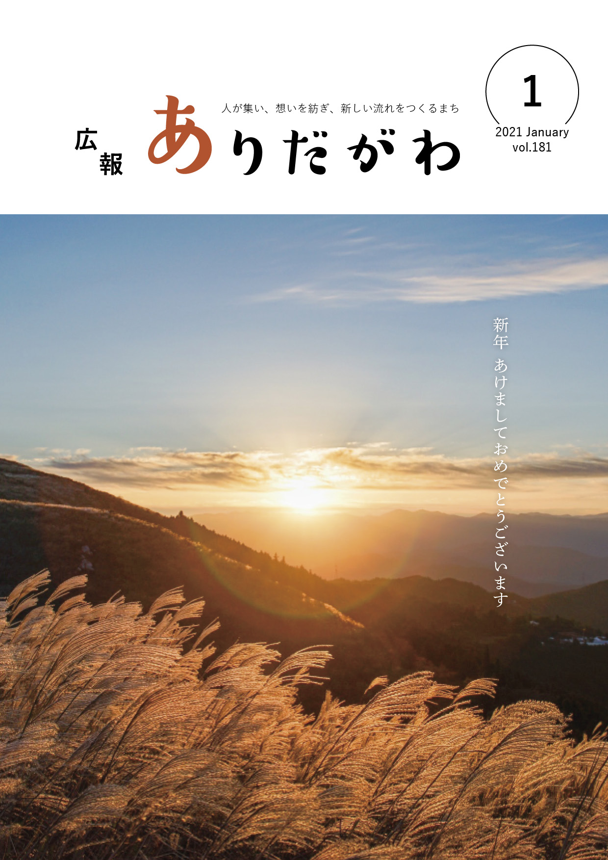 紙面イメージ（広報ありだがわ2021年1月号）