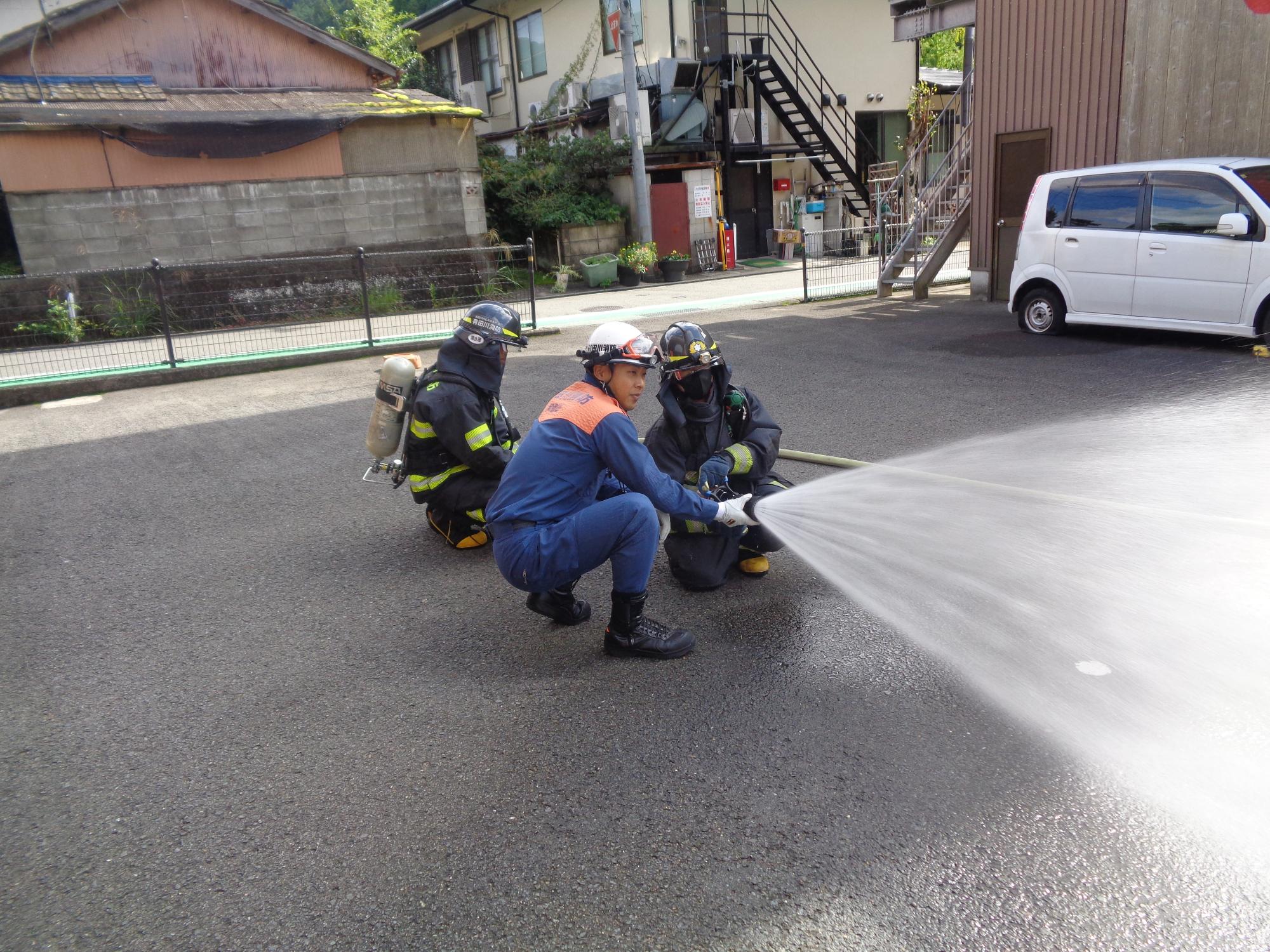 放水を体験しました。