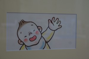 手を挙げる赤ちゃんのイラスト